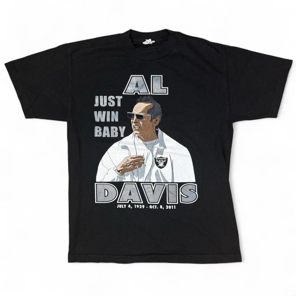 Oakland Raiders AL Davis "Just Win Baby" Memeorial Tee Adult Medium Super Bowl